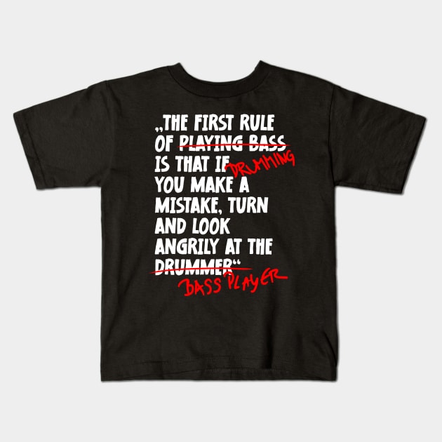 The First Rule Of Drumming Kids T-Shirt by jodotodesign